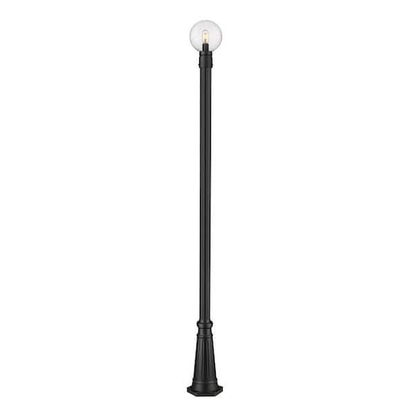 Laurent 1-Light Black Aluminum Hardwired Outdoor Weather Resistant Post ...