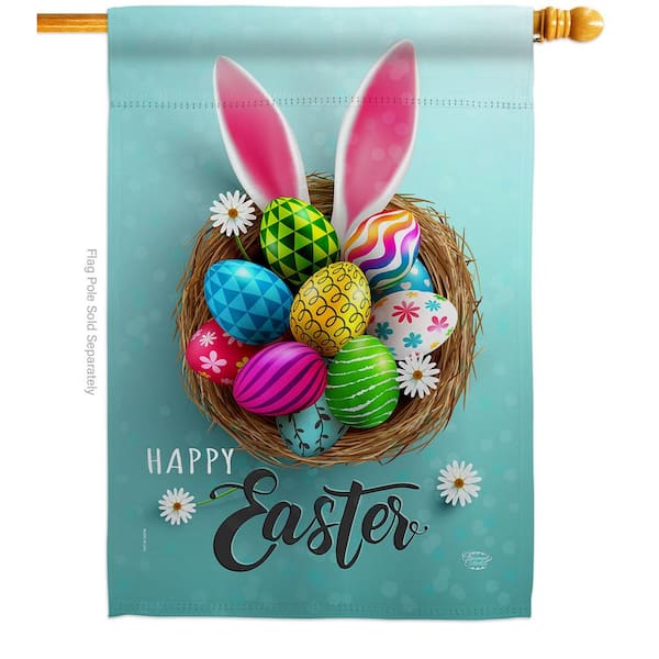 Happy Easter Outdoor Decor Easter Double-Sided Spring Garden Flag Bright Color 