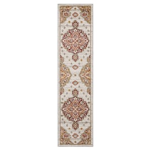 Laughton Gold 1 ft. 11 in. x 10 ft. Traditional Ornamental Tabriz Area Rug