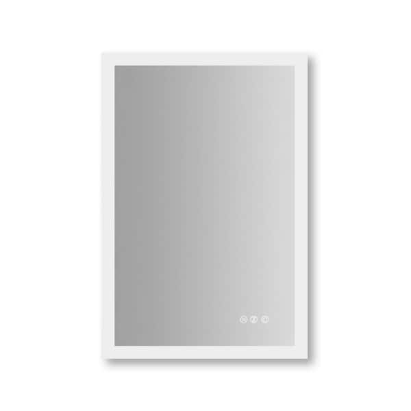ES-DIY BM2 36 in. W x 24 in. H Medium Rectangular Frameless Anti-Fog Wall Bathroom Vanity Mirror in Silver