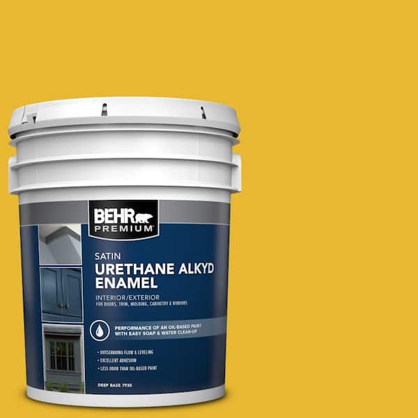 5 gal. #OSHA-6 OSHA SAFETY YELLOW Urethane Alkyd Satin Enamel Interior/Exterior Paint