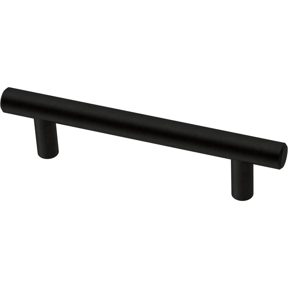 Matte Black Cylindrical Steel Bar Pulls with Mounting Hardware, 10-Pack