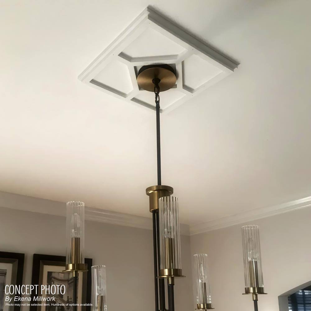 White PVC Contemporary Rectangular Ceiling Medallion