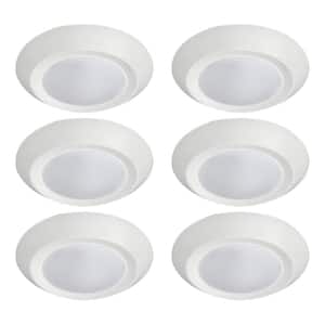 7.5 in. White Integrated LED Miniature Disk Flush Mount Ceiling Light Fixture (6-Pack)