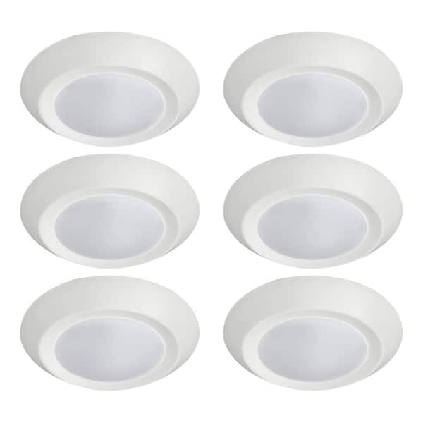Bel Air Lighting 7.5 in. White Integrated LED Miniature Disk Flush Mount Ceiling Light Fixture (6-Pack)