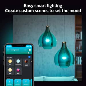 75-Watt Equivalent A19 Smart Wi-Fi LED Color Changing Light Bulb Starter Kit (4 Bulbs and Bridge)