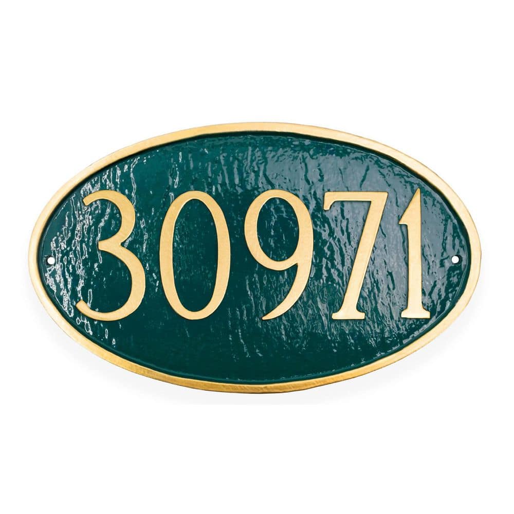 Classic Oval Standard Address Sign Plaque - Hunter Green/Gold price history on PriceWatchPro