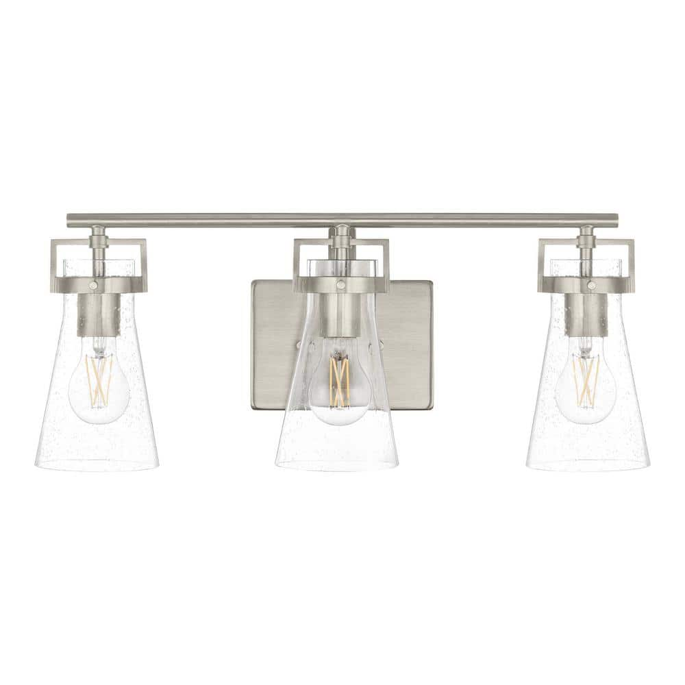 Home Decorators Collection Clermont 22 in. 3-Light Brushed Nickel ...