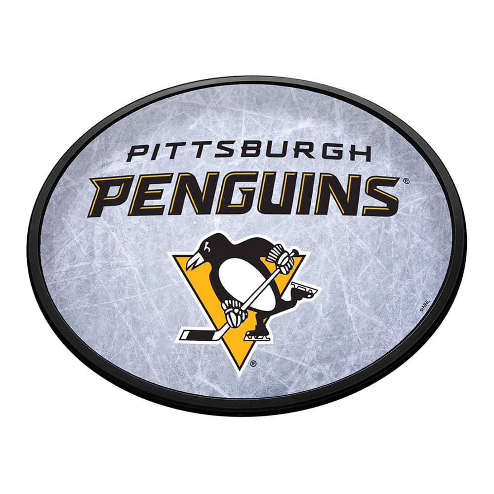 Pittsburgh Penguins: Round Slimline Lighted Wall Sign - The Fan-Brand