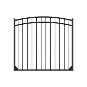Athens 4 ft. H x 5 ft. W Gloss Black Aluminum Fence Arched Walk Gate