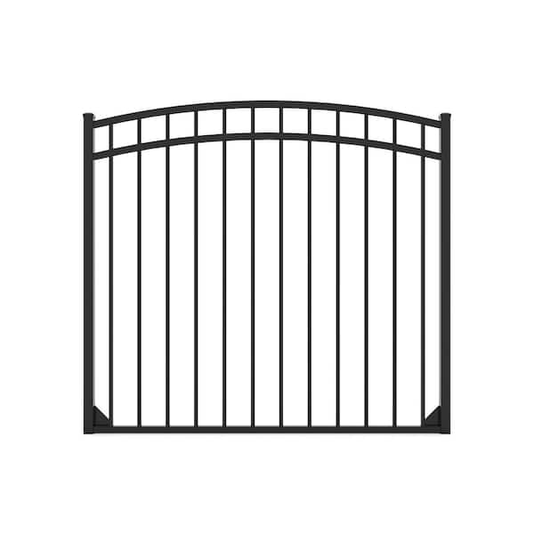 FORTRESS Athens 4 ft. H x 5 ft. W Gloss Black Aluminum Fence