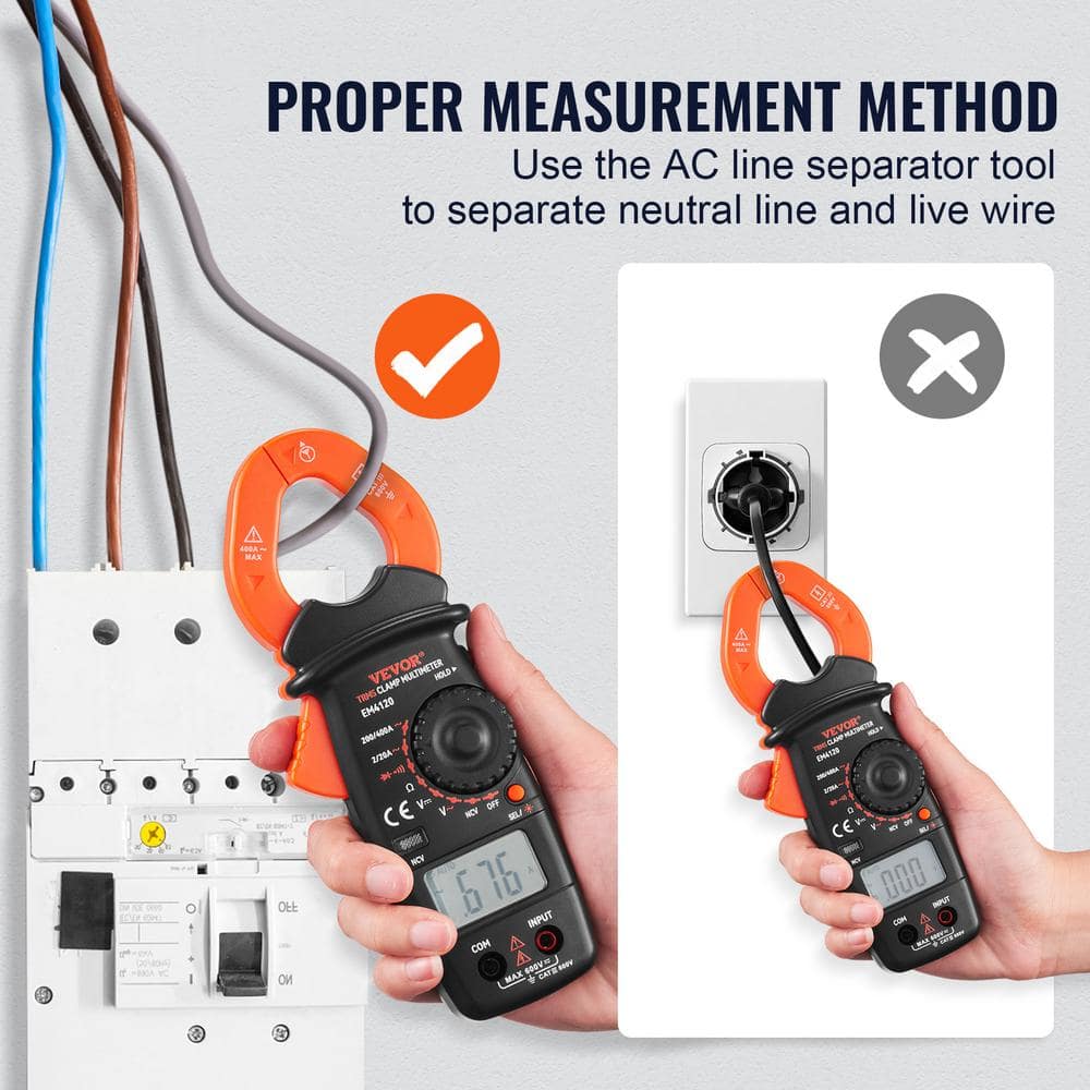 VEVOR Digital Clamp Meter with True RMS and NCV Detection
