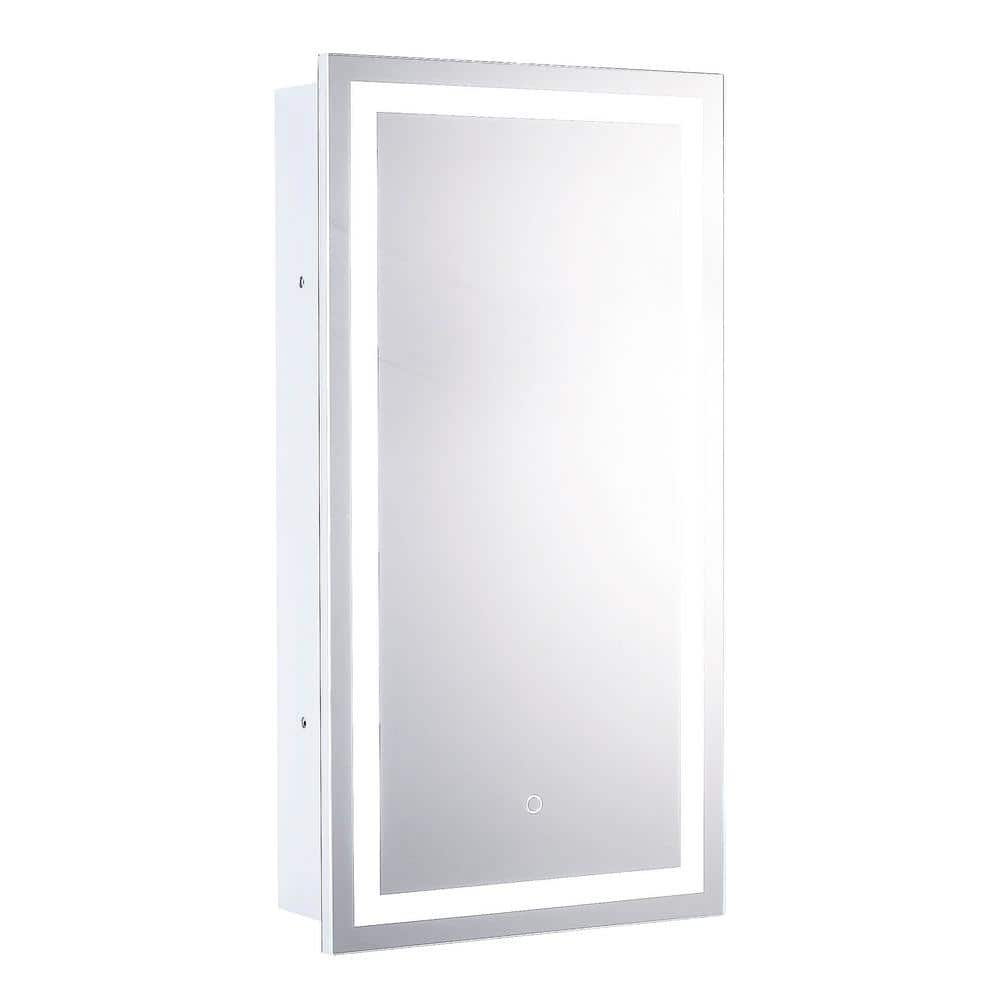 Edison 16 in. x 30 in. Recessed or Surface-Mount Medicine Cabinet with LED 