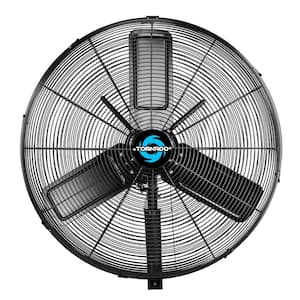 24 in. 2-Speed IPX4 Water-Resistant High Velocity Wall Fan in Black Outdoor Rated with Oscillating Head