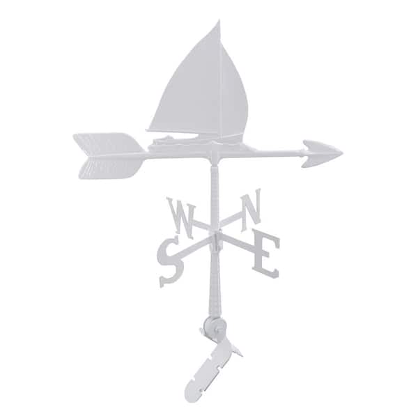 24 in. Aluminum Sailboat Weathervane - White