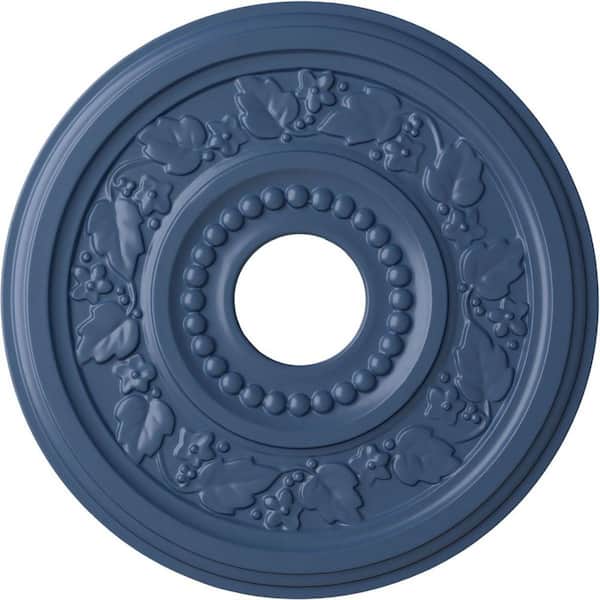 Ekena Millwork 7/8" x 16-1/8" x 16-1/8" Polyurethane Genevieve Ceiling Medallion, Hand-Painted Americana
