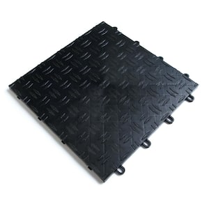 Diamond Black 12 in. x 12 in. x 0.5 in. Modular Garage Flooring Tile 48 Pack Covers 48 sq. ft.