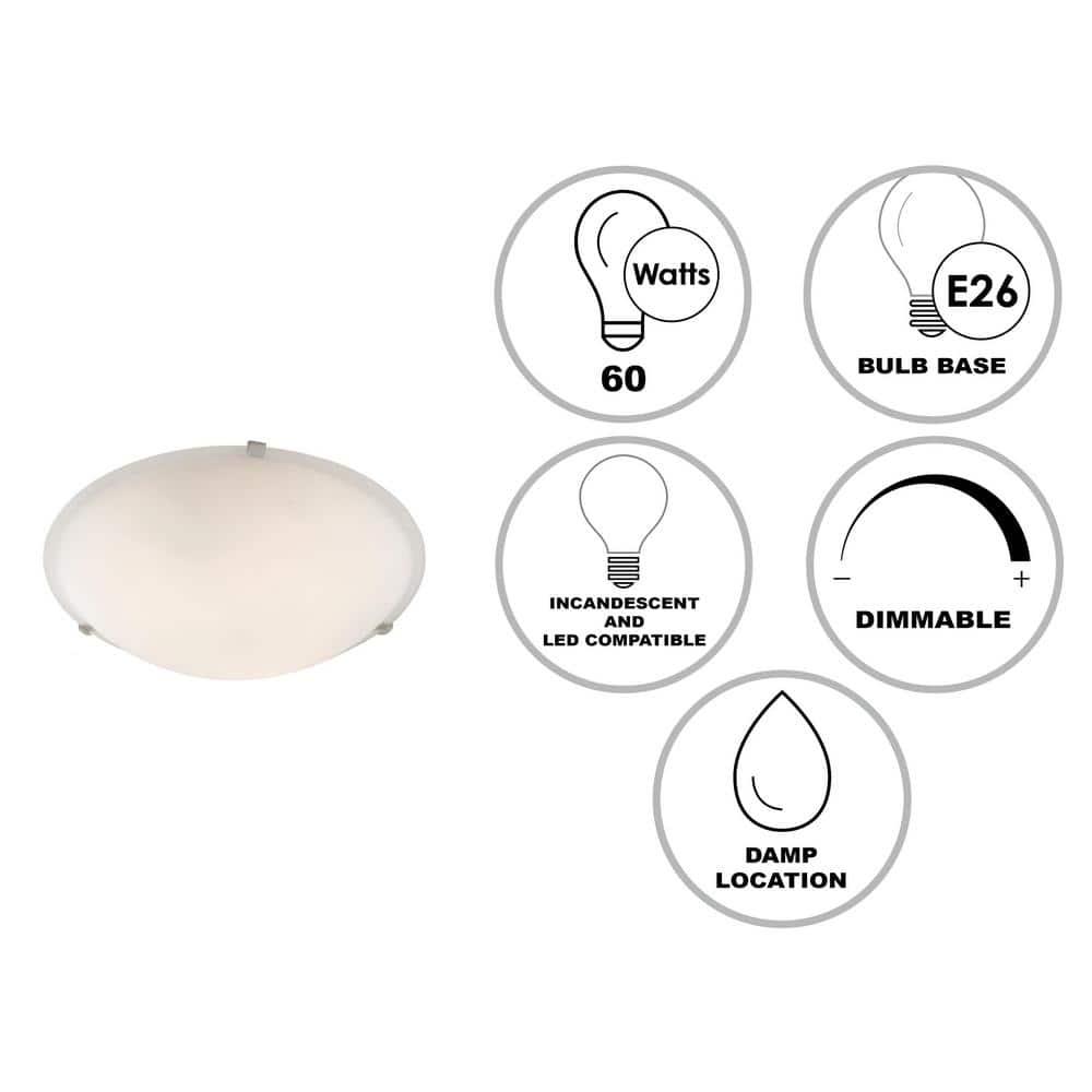 Cullen 12" Brushed Nickel and Frosted Glass Flush Mount Light