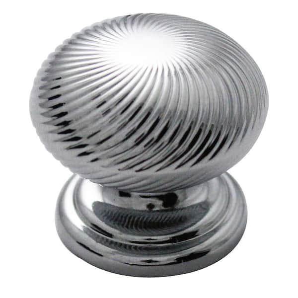 HICKORY HARDWARE Knob Collection 1-1/4 in. Dia Chrome Finish Cabinet Knob