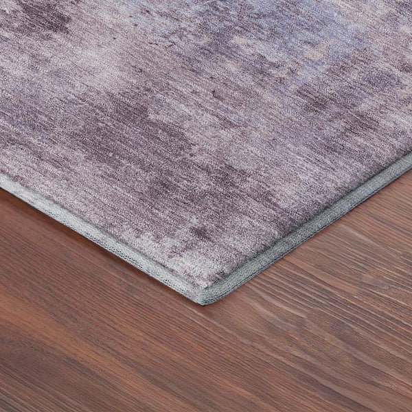 Mayfield Premium Machine Washable Abstract AMF2370 Lavender 2 ft. x 7 ft. Runner Rug