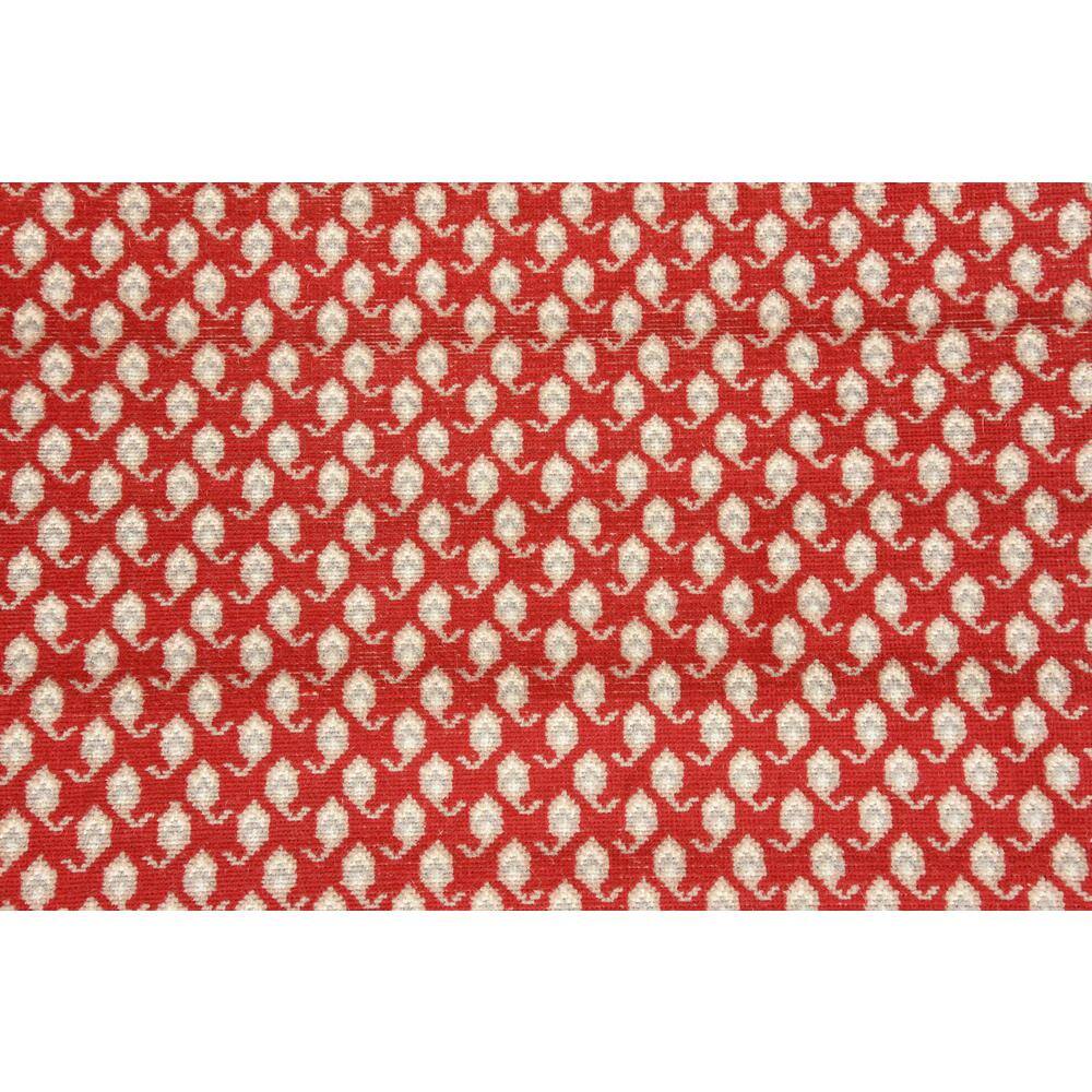 Red and Ivory Braided Synthetic 6' x 9' Rectangular Area Rug