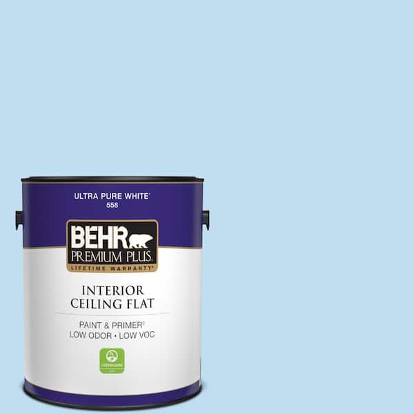 BEHR PREMIUM PLUS 1 gal. #550A-2 Tropical Pool Ceiling Flat Interior Paint