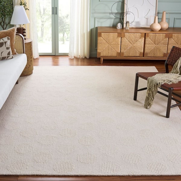 Metro 9 ft. x 12 ft. Ivory Polka Dot Area Rug