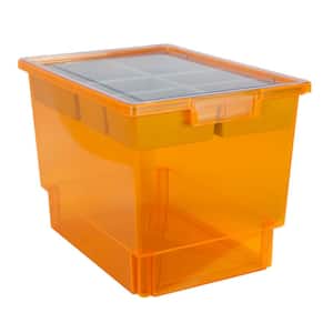 Bin/ Tote/ Tray Divider Kit - Triple Depth 12" Bin in Neon Orange - 1 pack
