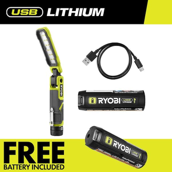 USB Lithium Inspection Light Kit with 2.0 Ah Battery and Charging Cable with FREE USB Lithium 2.0 Ah Battery