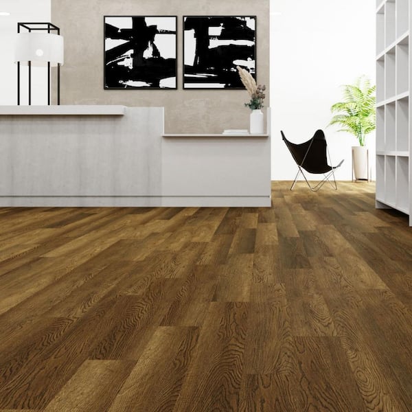 Lucida USA (Sample) Gluecore Woodmere Brown Wood Look 22-mil Glue Down Luxury Vinyl Plank