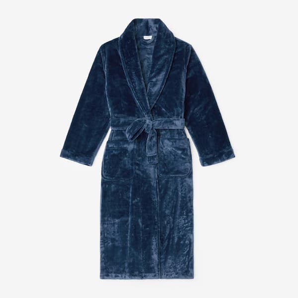 The Company Store Company Plush Family Women's Medium Blue Denim Robe