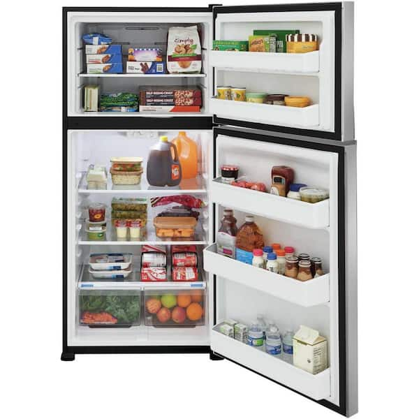 30 in. 20 cu. ft. Freestanding Top Freezer Refrigerator in Stainless Steel Energy Star, Garage Ready