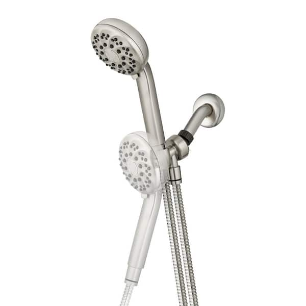 7-Spray Wall Mount Handheld Shower Head 1.8 GPM in Brushed Nickel