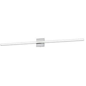 Alexander 47.5 in. 5-Light Polished Chrome LED Vanity Light Bar with White Acrylic Shade