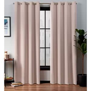 Academy Blush Solid Blackout Grommet Top Curtain, 52 in. W x 84 in. L (Set of 2)