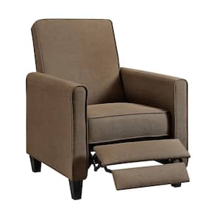 Chocolate, Push back Recliner Chairs, Breathable Linen Recliner with Adjustable Footrest, Small Recliners