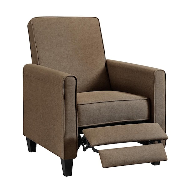 MAYKOOSH Chocolate Manual Pushback Recliner Linen Chairs, Customizable Comfort in a Compact Design Reclining Chair