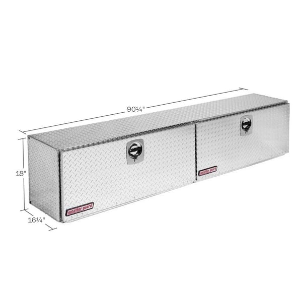 90.25 in. Diamond Plate Aluminum Full Size Top Mount Truck Tool Box