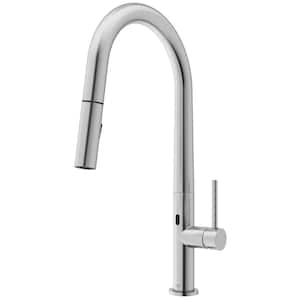 Greenwich Single Handle Pull-Down Sprayer Kitchen Faucet with Touchless Sensor in Stainless Steel
