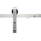 72 in. Satin Nickel Sliding Barn Door Track and Fitting Set for Interior Use