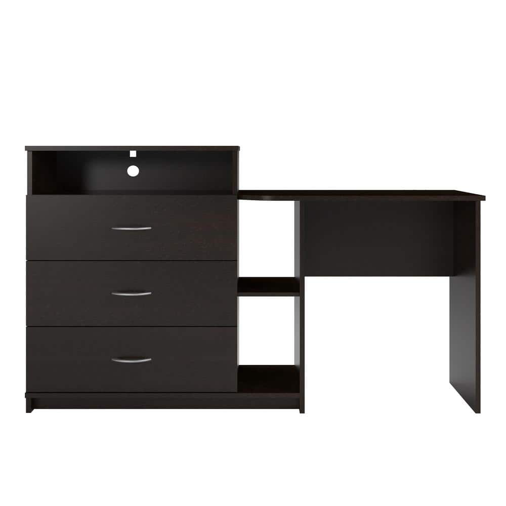 Ameriwood 3Drawer Espresso Media Dresser and Desk HD80037 The