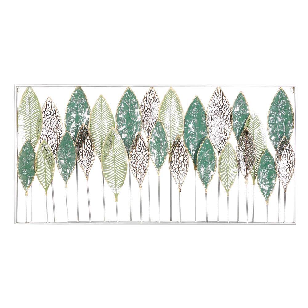 green leaf metal wall art