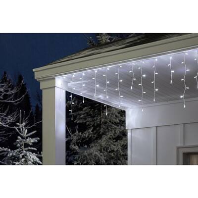 17.5 ft. 200-Light Cool White Dome LED Icicle Lights