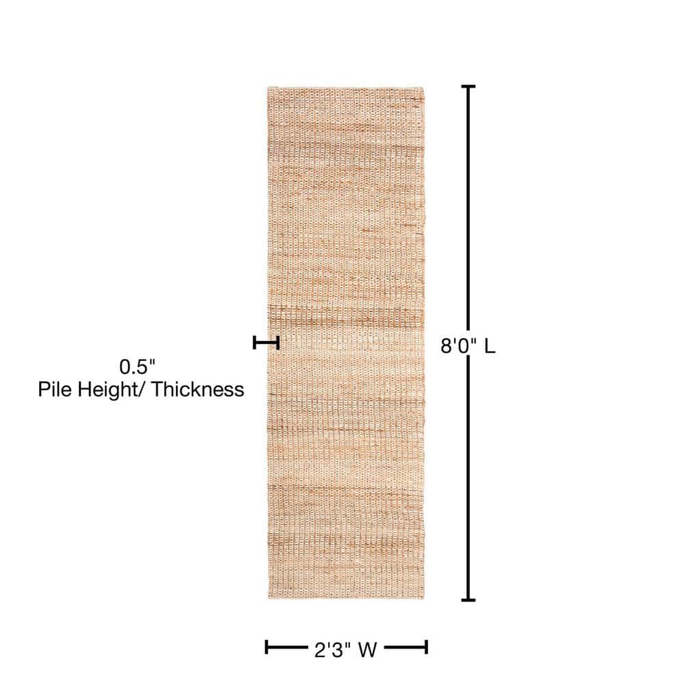 Natural Ivory Handwoven Flatweave Wool Runner Rug