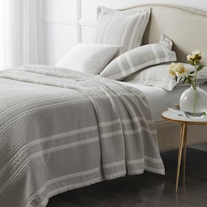 Hollins Natural Graphic Cotton King Coverlet