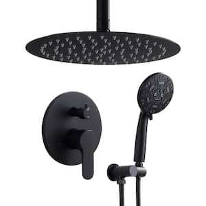 8-spray 10 in. Dual Shower Head and Handheld Shower Head Wall mounted Rain Shower with 1.8 GPM in Matte Black