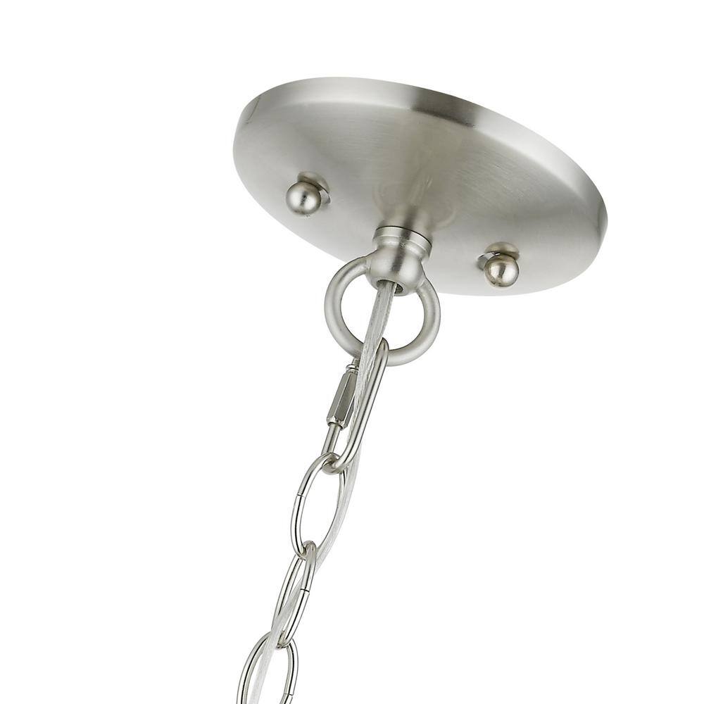 Brushed Nickel Mini Drum Pendant Light with Fabric Shade