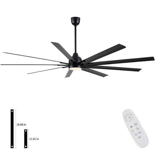 YUHAO 84 in. Windmill Integrated Dimmable LED Indoor Large Black 