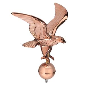 Pure Copper Eagle with Ball Flagpole Topper, 16" Wingspan