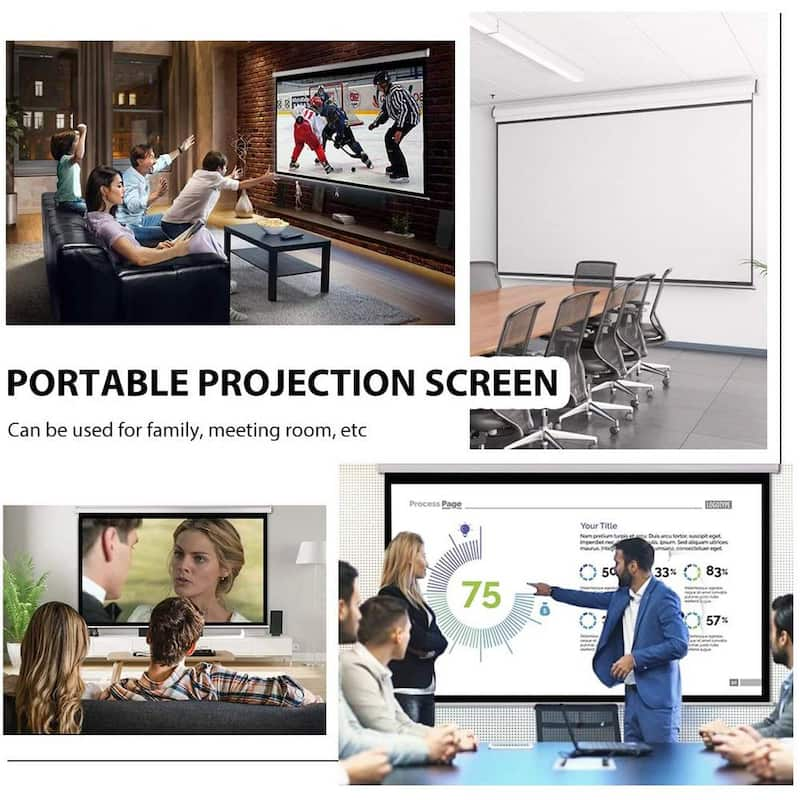 100 in. Manual Pull Down Projector Screen